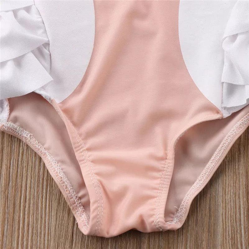 Adorable Toddler Girls Swan Swimsuit Clothes Bump baby and beyond