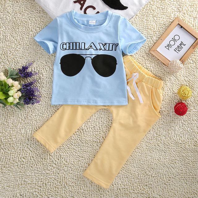 Baby Boy Glass Short T-Shirt Pants Sets Outfit Bump baby and beyond