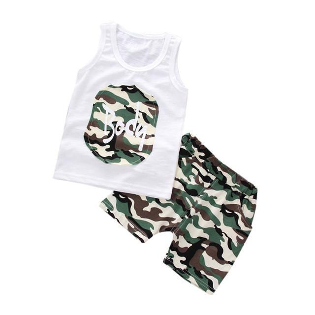 Baby Boys Camouflage Vest Pant Bump baby and beyond
