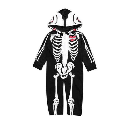 Baby Girl Boy Skull Zipper Romper Hooded Jumpsuit Costume Bump baby and beyond