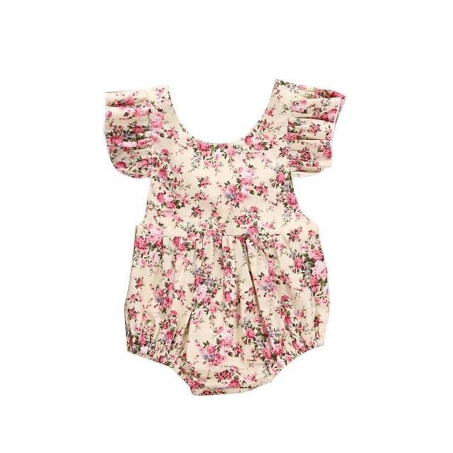 Baby Girl Flower Floral Ruffle Jumpsuit Bump baby and beyond
