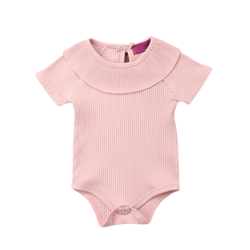 Baby Girl Ribbed Solid Collar Romper Jumpsuit Bump baby and beyond