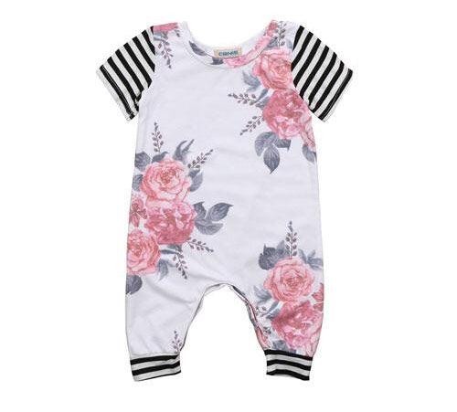 Baby Girl Romper Floral Flower Sleeve Clothes Bump baby and beyond