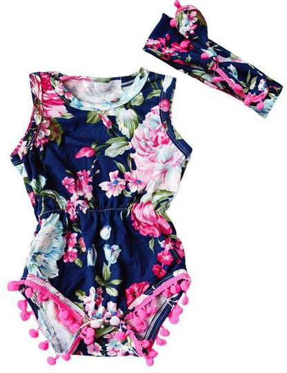 Baby Girl Romper Summer Floral Jumpsuit Outfit Bump baby and beyond