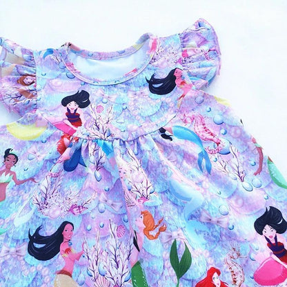Baby Girls Mermaid Printed Milk Silk Dress Bump baby and beyond