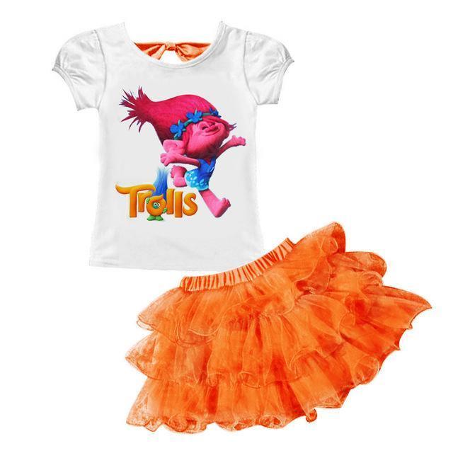 Baby Girls Trolls T Shirt Skirt Outfit Bump baby and beyond