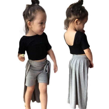 Baby Kid Girls Black Shirt Grey Skirt Clothes Bump baby and beyond
