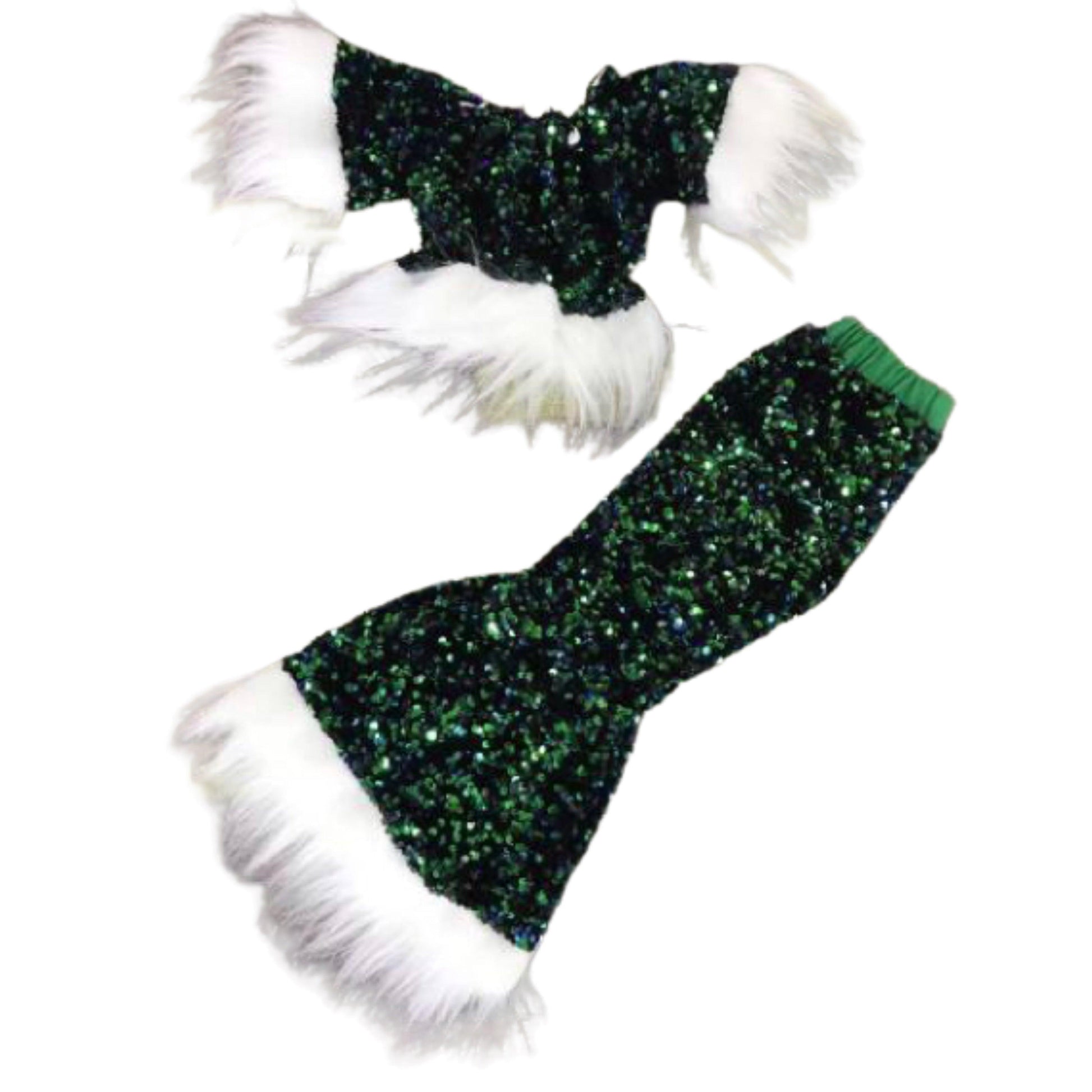 Baby Kid Girls Sequined Hairy Elastic Christmas Outfit Bump baby and beyond