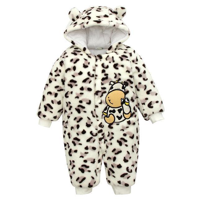 Baby Rompers Cute Cow Hooded Jumpsuit Bump baby and beyond