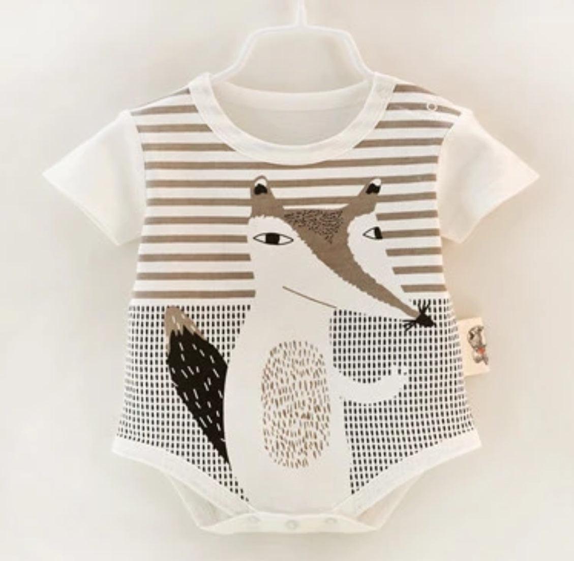 Baby Unisex Wolf Animal Design Romper Bump baby and beyond