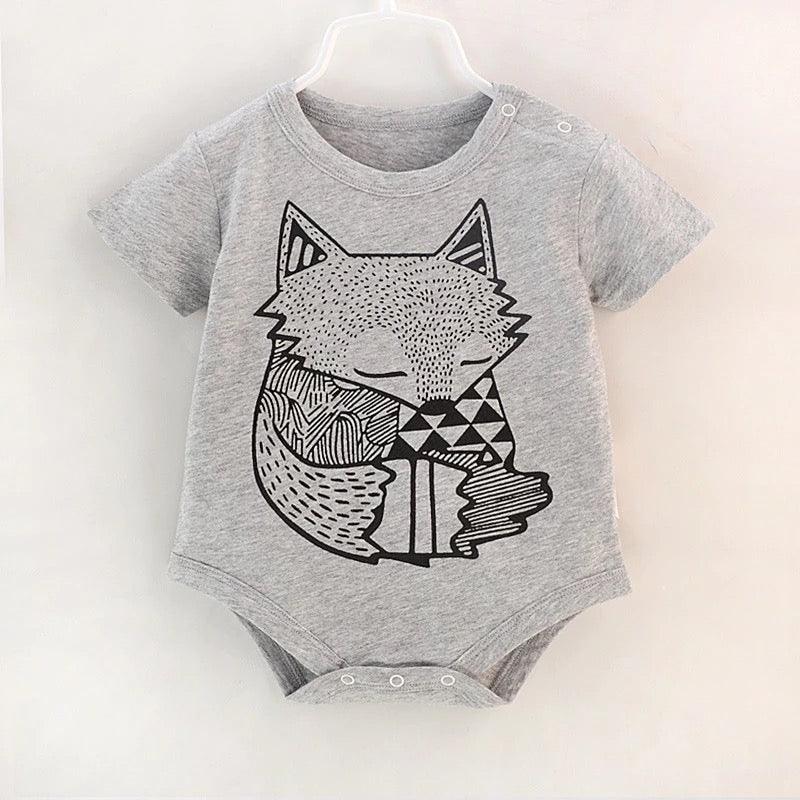 Baby Unisex Wolf Animal Design Romper Bump baby and beyond
