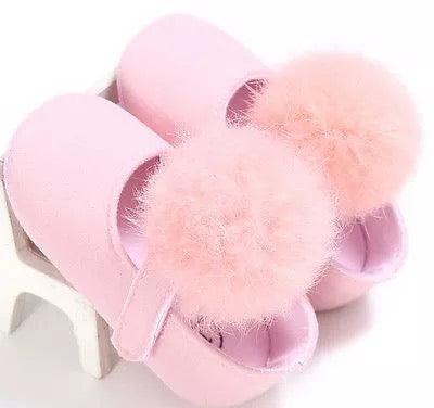 Beautiful Baby Girl Princess Soft Plush Pom Shoes Bump baby and beyond