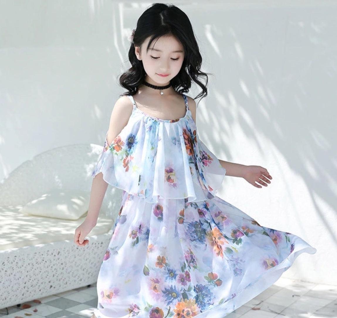 Bohemian Stylish Girls Floral Dresses Bump baby and beyond