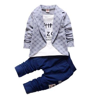 Boys Formal Attire Plaid Hoodie Suit Sets Bump baby and beyond