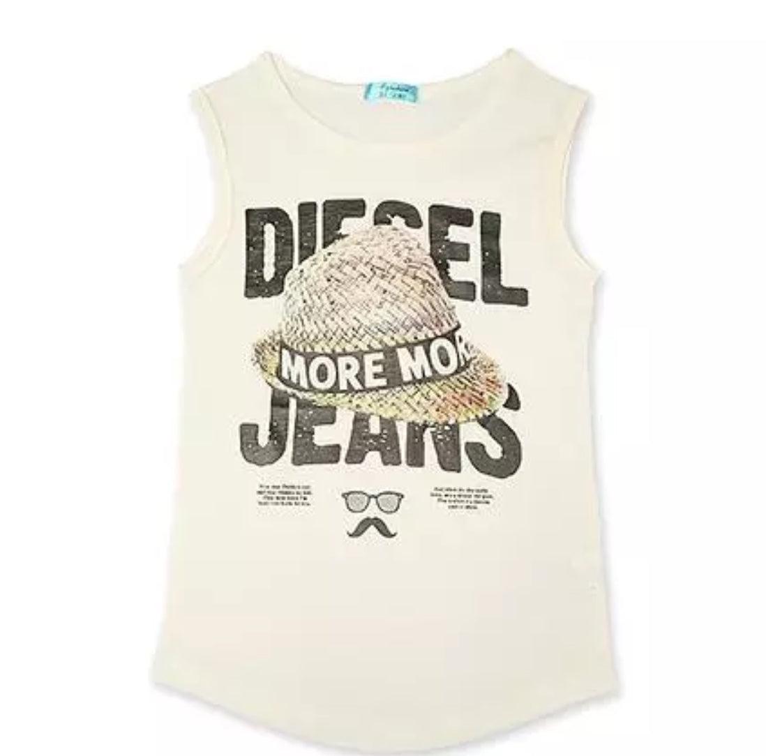 Boys Vest Diesel Jeans Sleeveless T Shirt Printed Clothes Bump baby and beyond