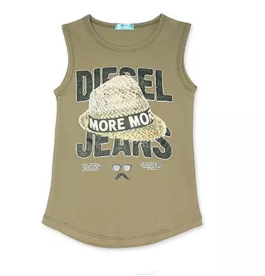 Boys Vest Diesel Jeans Sleeveless T Shirt Printed Clothes Bump baby and beyond