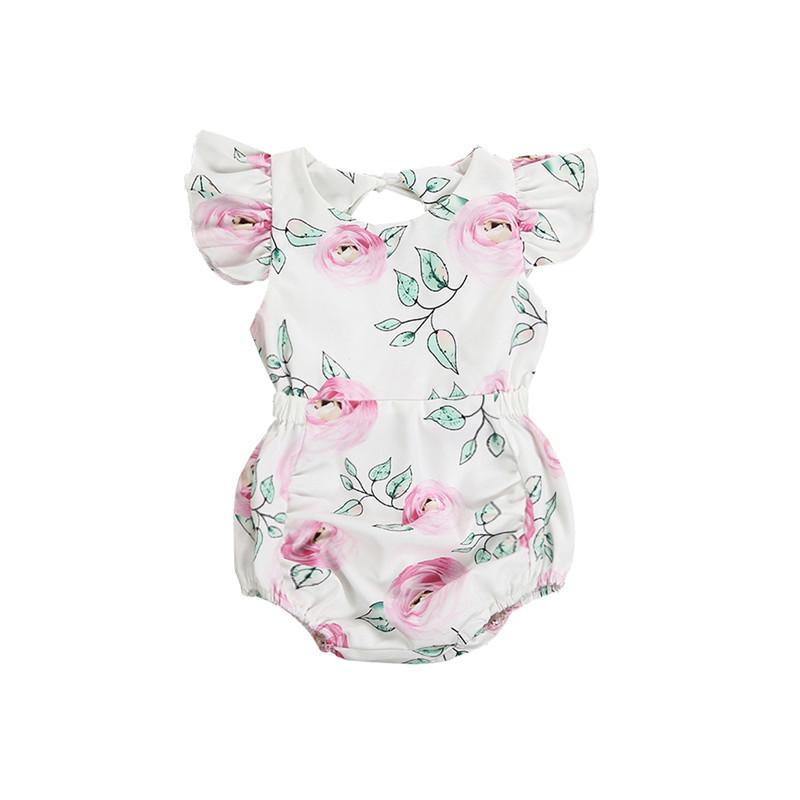 Casual Baby Girl Ruffles Backless Romper Bump baby and beyond