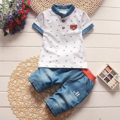 Casual Boys Sets Short Sleeve Denim Jeans Bump baby and beyond