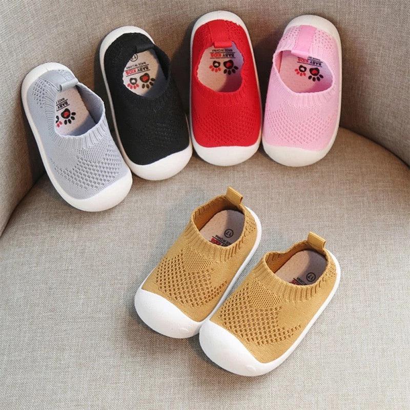 Casual Girls Boys Mesh Comfortable Non Slip Soft Shoes Bump baby and beyond