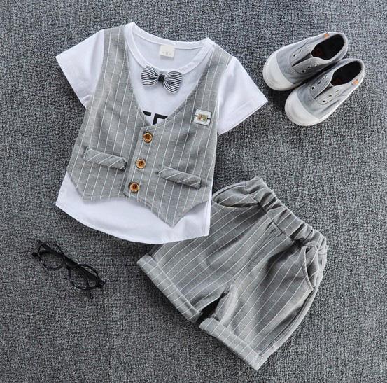 Casual Sets Suit Bowtie Boys T-shirt Pant Outfit Bump baby and beyond