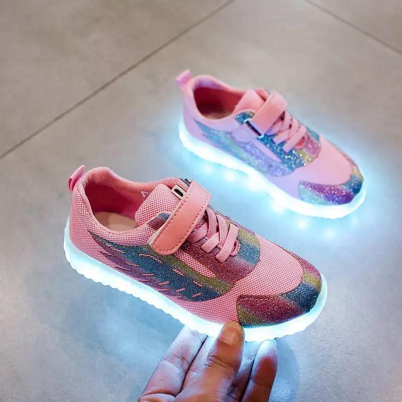 Children Led Light Up USB Charge Sneakers Shoes Bump baby and beyond