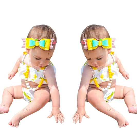 Cute Baby Girl Swimming Pineapple Swimsuit Bump baby and beyond