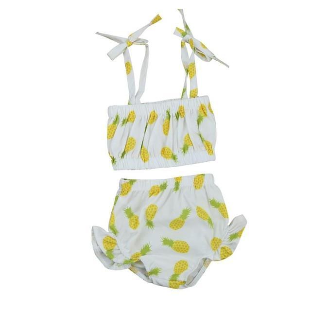 Cute Baby Girl Swimming Pineapple Swimsuit Bump baby and beyond