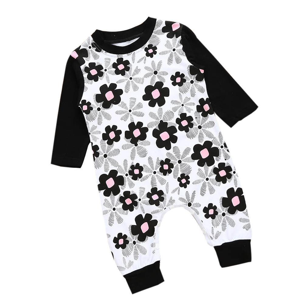 Cute Newborn Baby Girls Floral Romper Cotton Outfit Bump baby and beyond