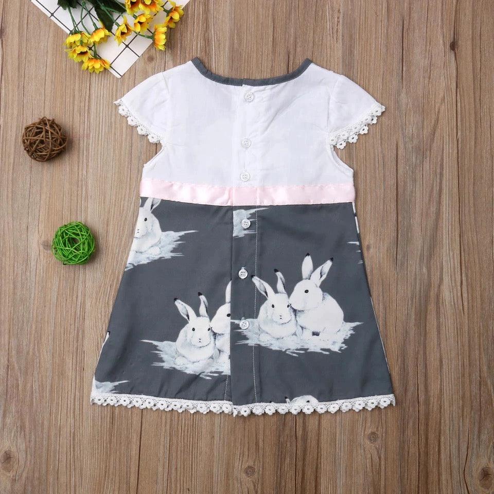 Cute Short Sleeve Rabbit Kid Baby Girls Dress Bump baby and beyond