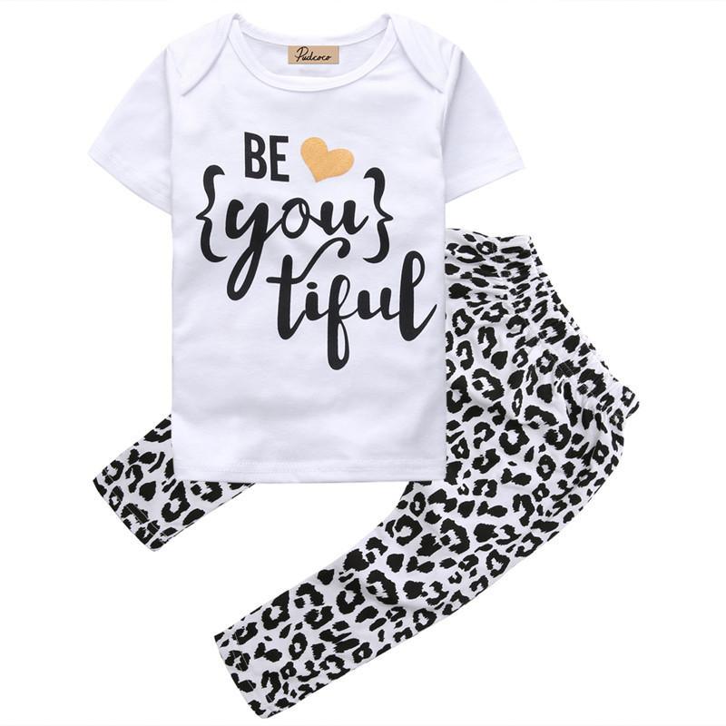 Girls Be Heart You Tiful Leopard T-Shirt Outfit Bump baby and beyond