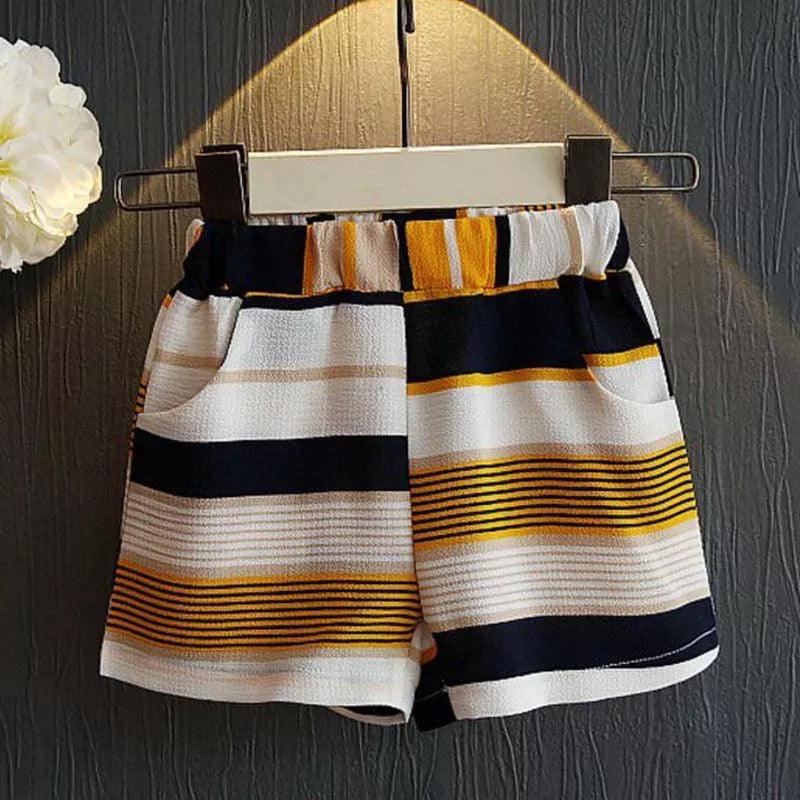 Girls Striped Sleeveless Blouse Tops Short Pants Bump baby and beyond
