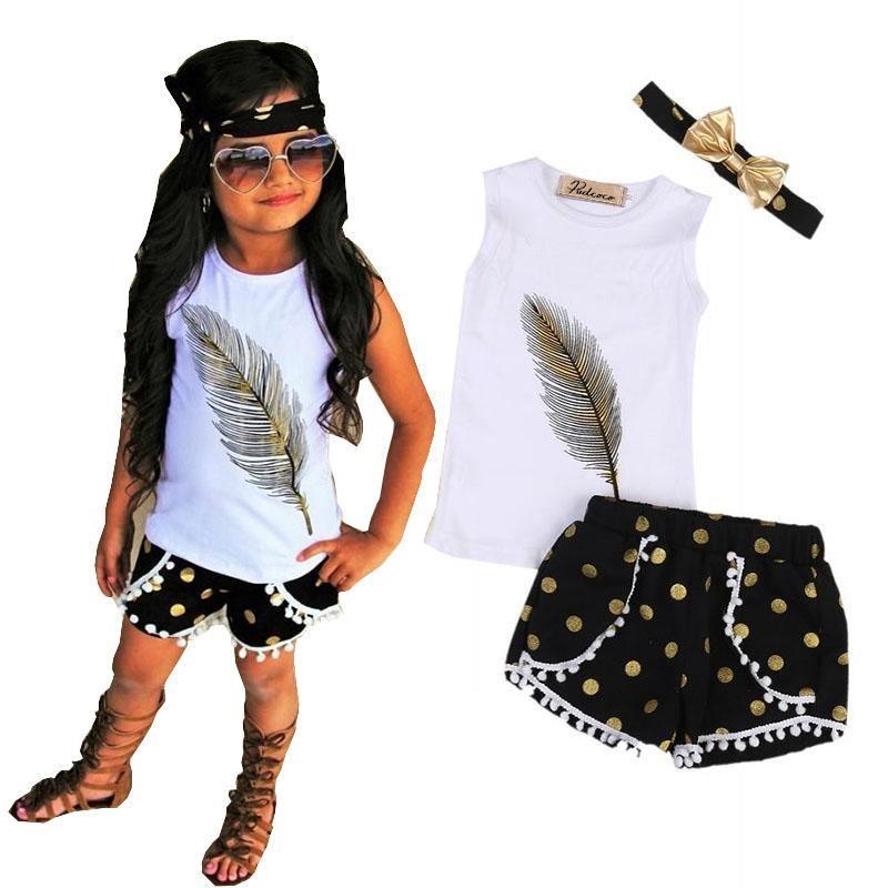Girls Vest Top Tassels Bottom Headband Outfit Bump baby and beyond