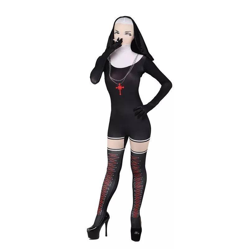 Halloween Nun Religious Bodysuit Women Costume Bump baby and beyond