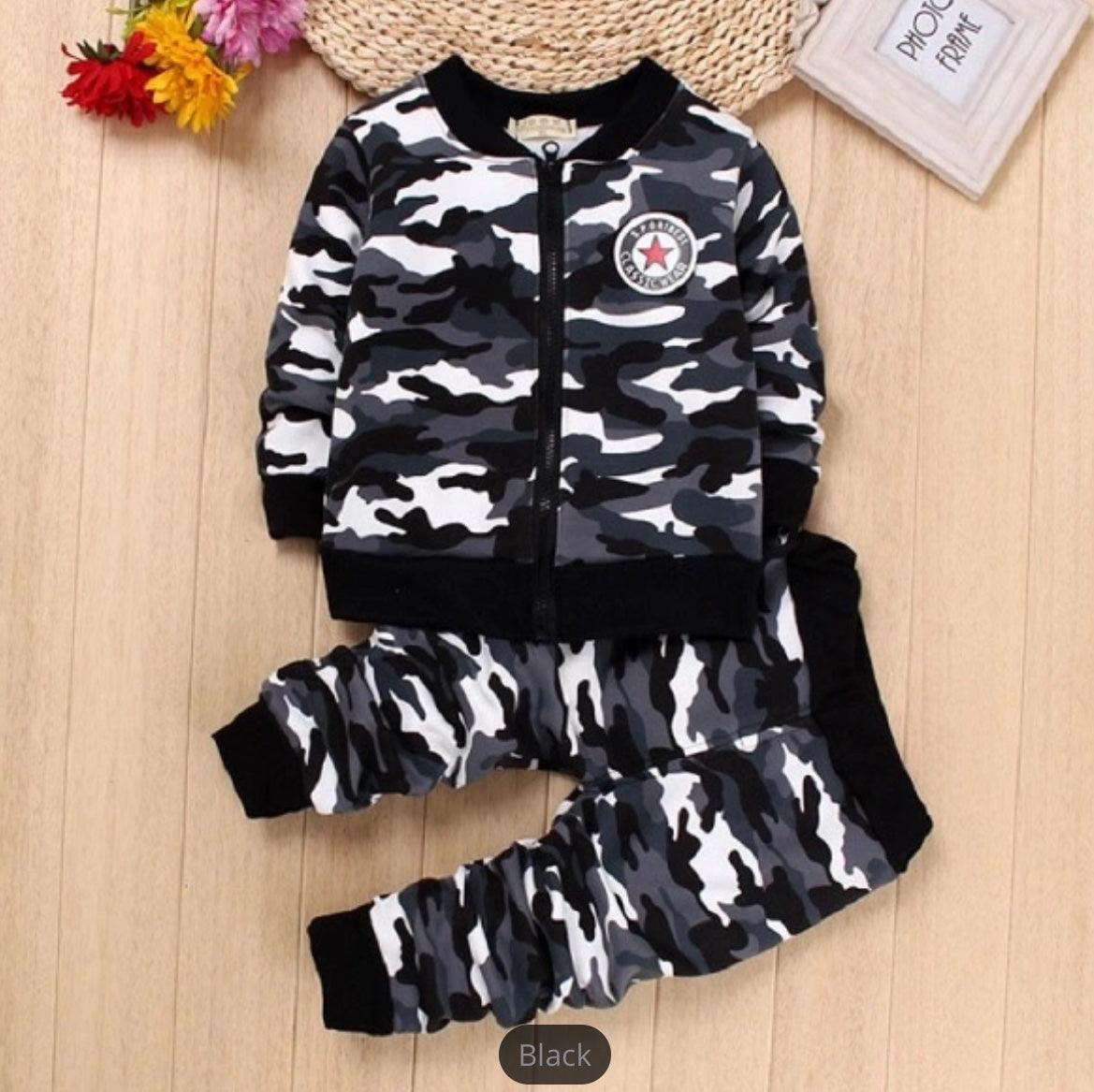 Infant Boys Girls Camouflage Military Sets Clothes Bump baby and beyond
