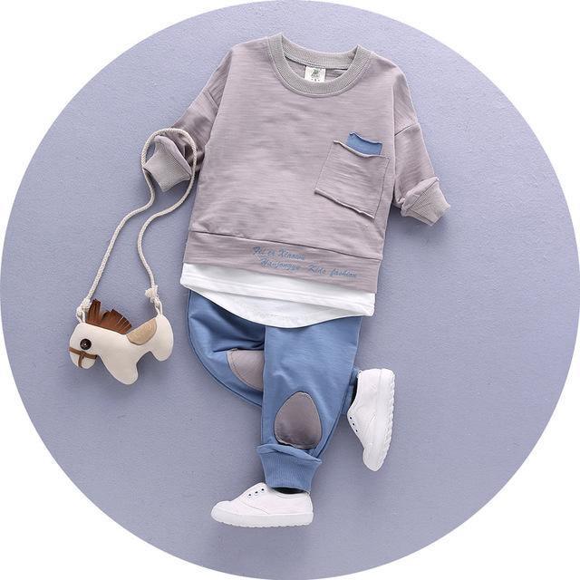 Infant long sleeve cotton tops & tees shirt + pants clothes Bump baby and beyond