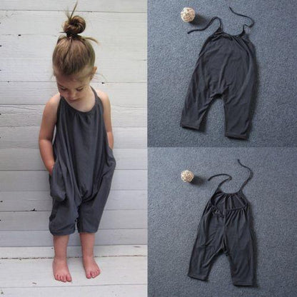 Kid Baby Girls Strap Cotton Romper Clothes Bump baby and beyond