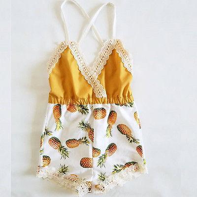 Kid Baby Girls Strap Pineapple Romper Bump baby and beyond