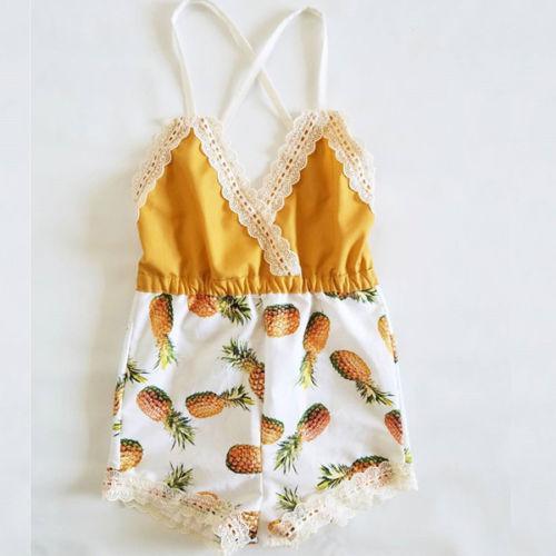 Kid Baby Girls Strap Pineapple Romper Bump baby and beyond
