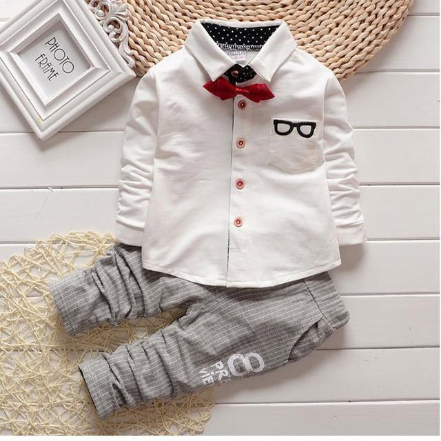 Kid Boys Sport suits Bowtie Shirt Pants Outfit Bump baby and beyond