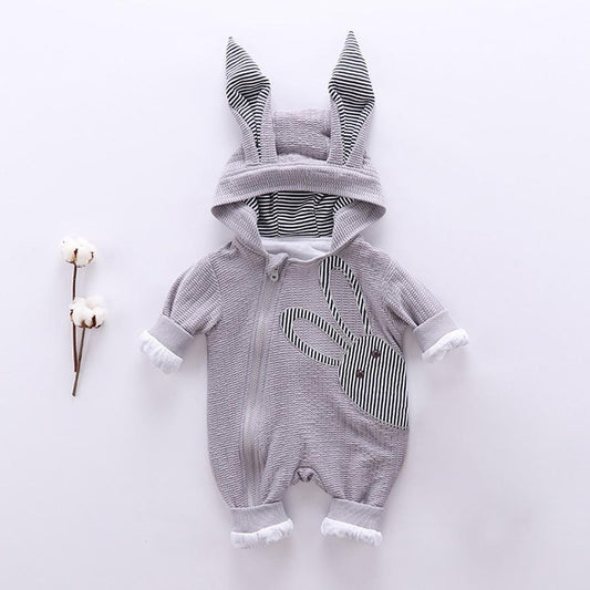 New Baby Unisex Rabbit Hooded Jumpsuit Clothes Bump baby and beyond