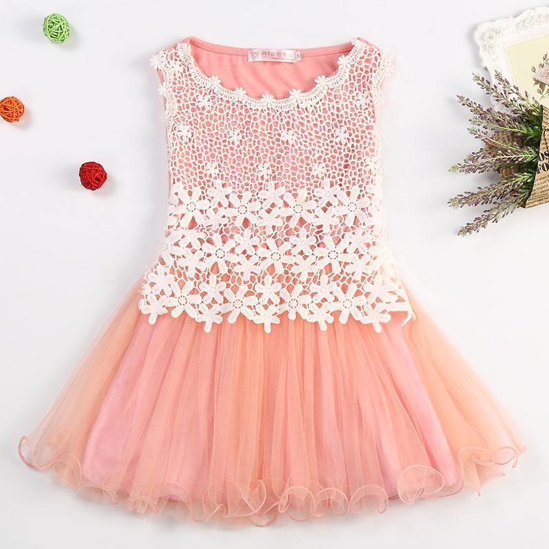 New Lace Flower Girl Dresses Hollow Mesh Bump baby and beyond