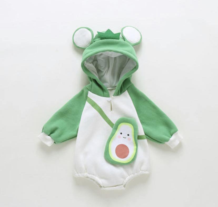 Newborn Baby Boy Girl Frog Hoodies Zipper Romper Bump baby and beyond