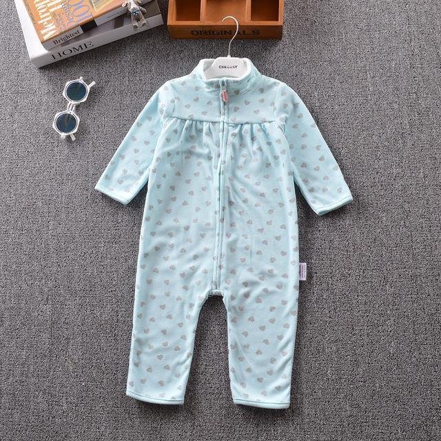 Newborn Baby Unisex Jumpsuit Pajamas Collar Fleece Clothes Bump baby and beyond