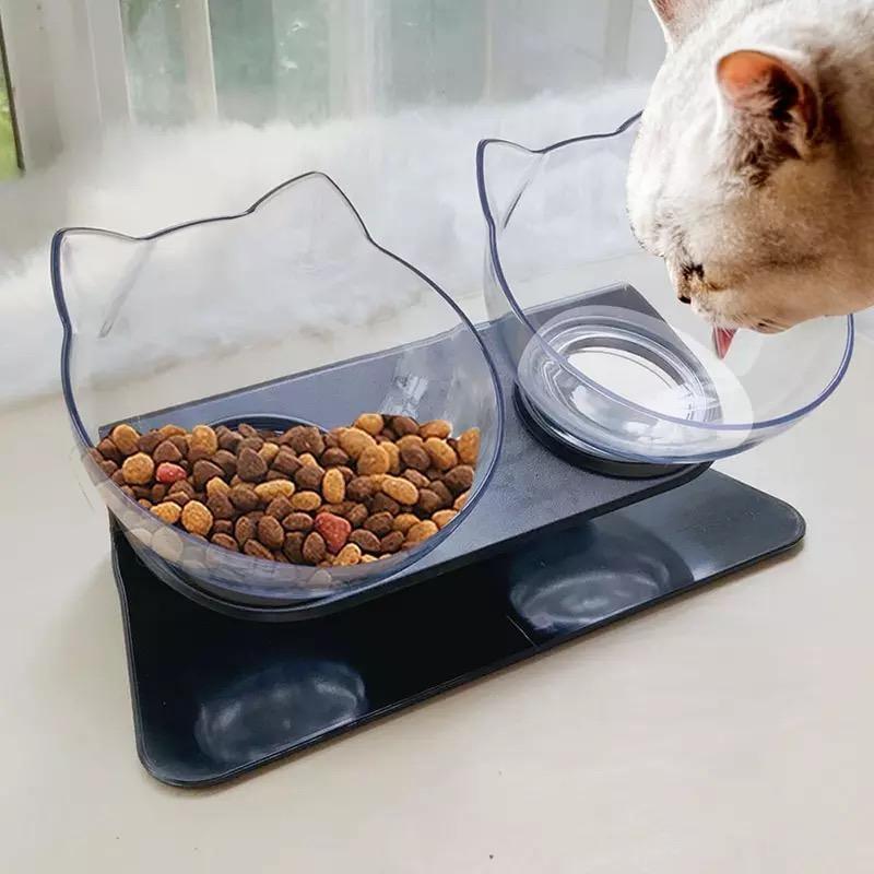 Single & Double Bowl Cat With Raised Stand Pet Food Bump baby and beyond