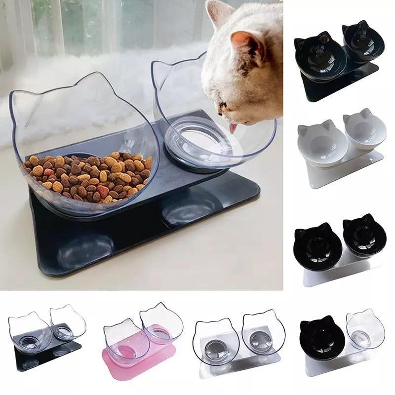 Single & Double Bowl Cat With Raised Stand Pet Food Bump baby and beyond