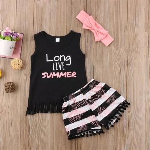 Summer Girls Sleeveless Tops Pants Outfit Sets Clothes Bump baby and beyond