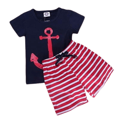 Summer Kid Baby Boys Anchor Fish Cotton Clothes Bump baby and beyond