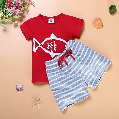 Summer Kid Baby Boys Anchor Fish Cotton Clothes Bump baby and beyond