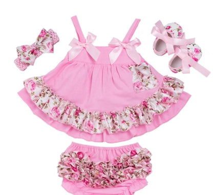 Summer Style Baby Girls Ruffle Outfit With Headband Bump baby and beyond