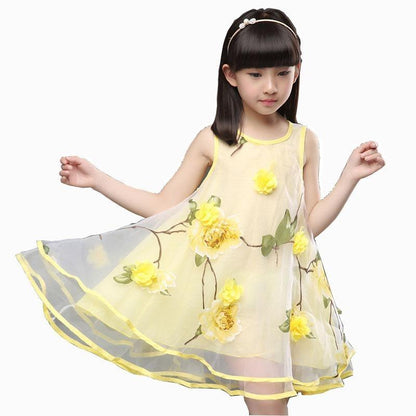 Teen Girl Sleeveless 3D Flower Party Dress Bump baby and beyond